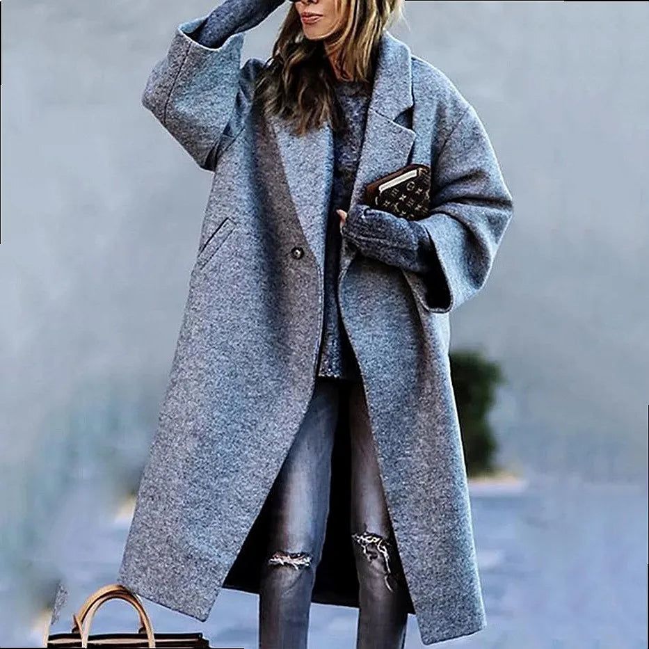 Women's Winter Coat | Soft Wool Blend, Full-Length, Lapel Collar 5