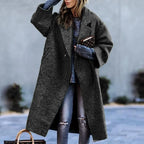 Women's Winter Coat | Soft Wool Blend, Full-Length, Lapel Collar 8
