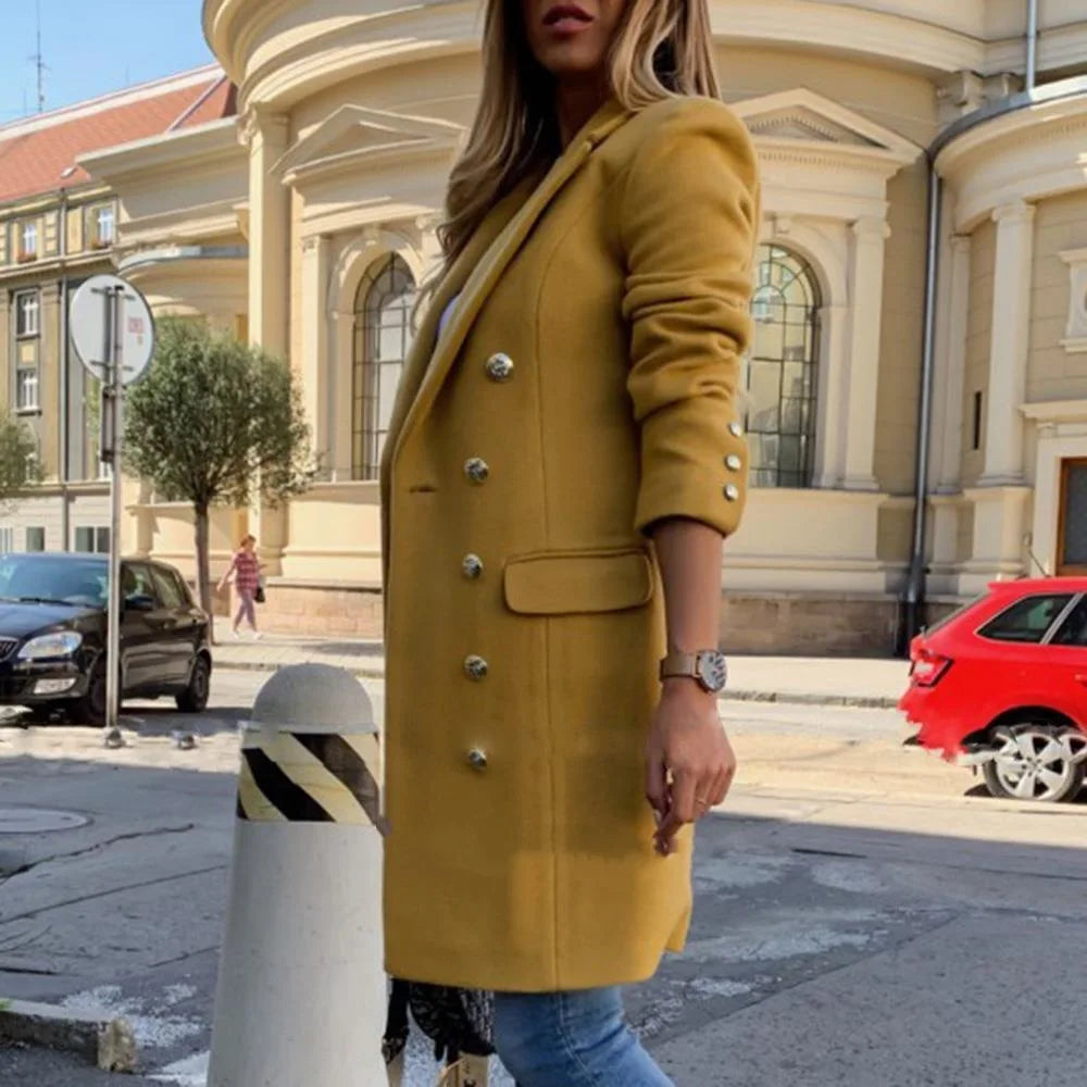 Women's Wool Blend Trench Coat | Lightweight, Double-Breasted Design 3